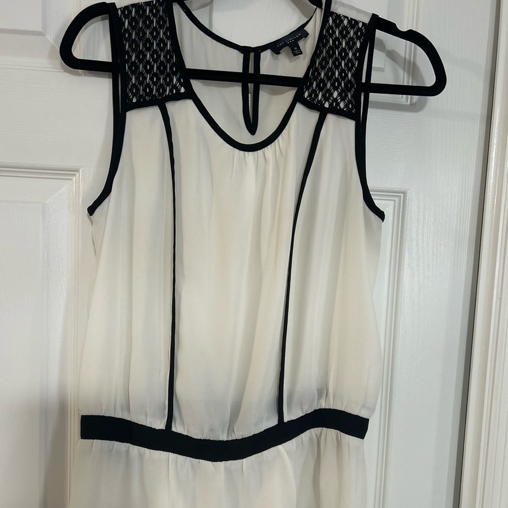 The Limited Black and White Lace Detail Top